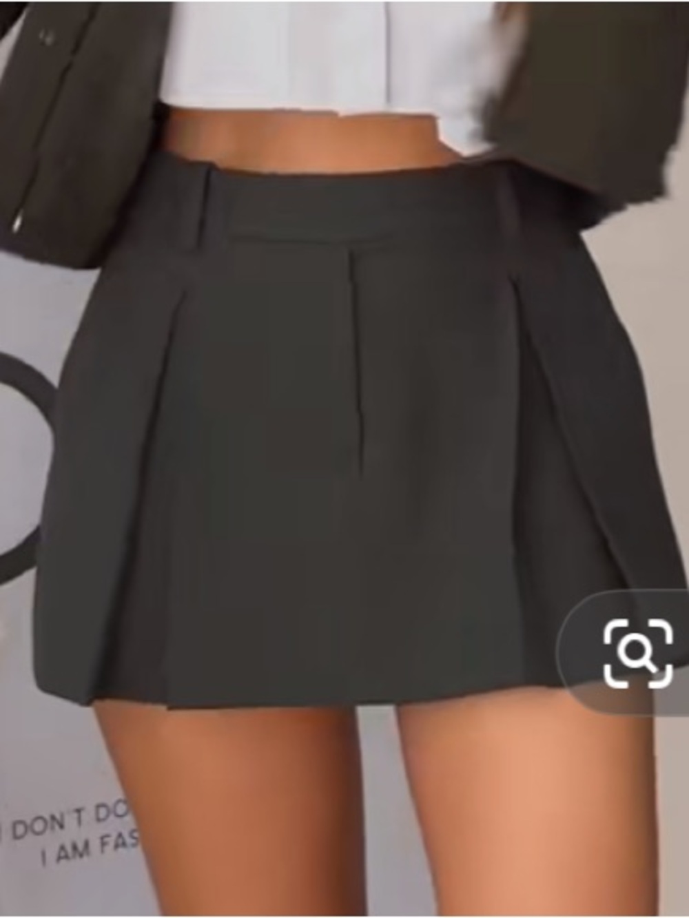 Zara Charcoal Pleated Mini Skort with Pockets Women’s Size X-Small